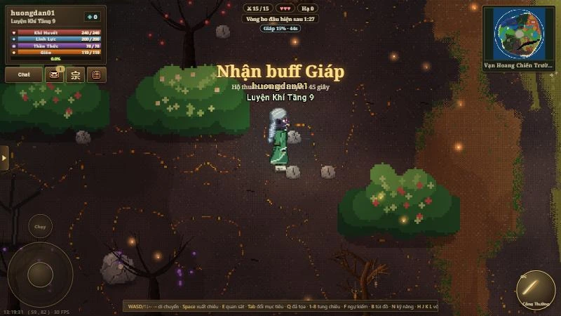 Thông báo nhận buff Giáp